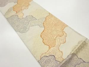 道長取りに蜀江文・唐草模様織出し袋帯